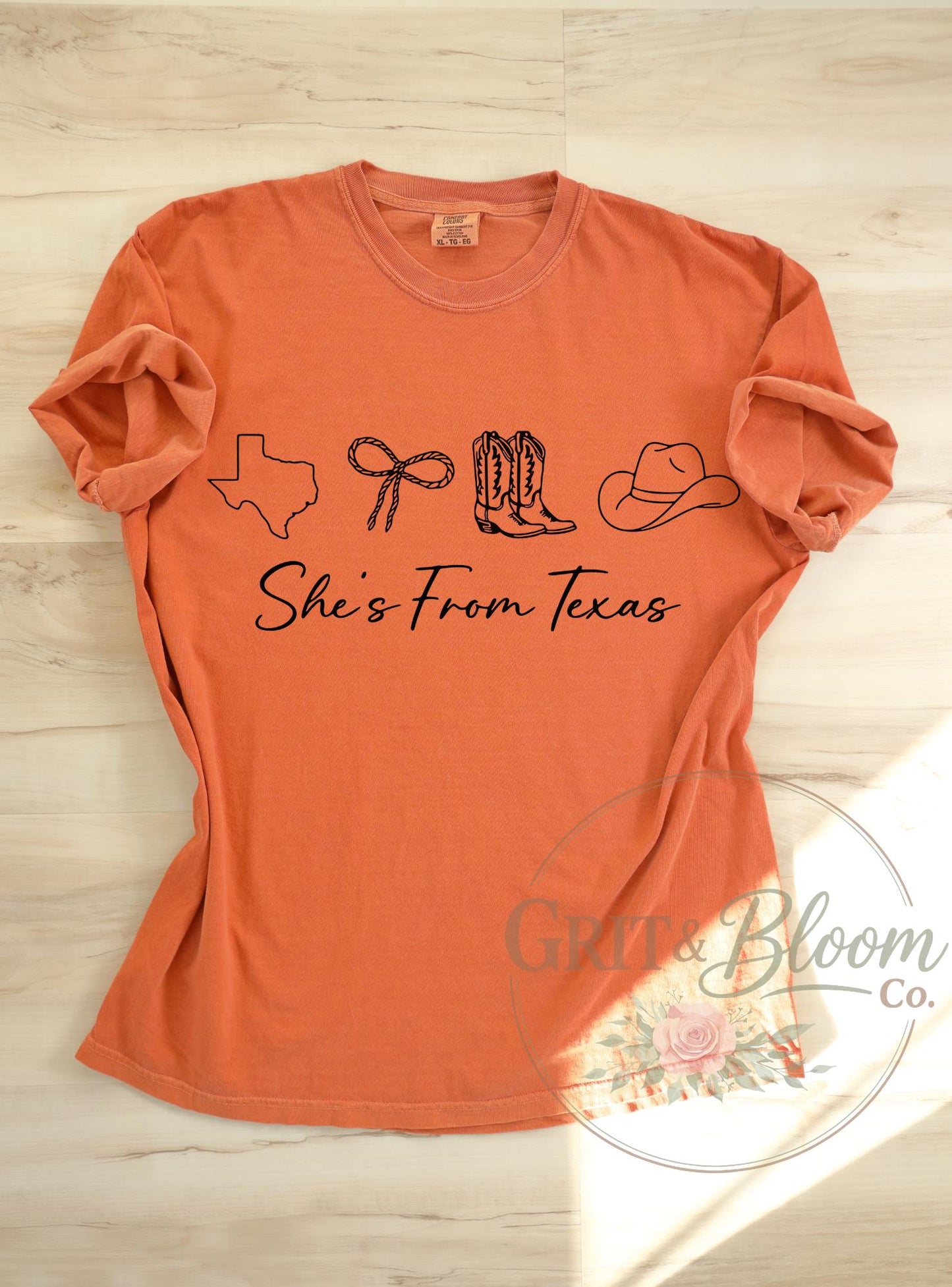 She's From Texas Graphic Tee | Western Cowgirl Boots Hat Shirt