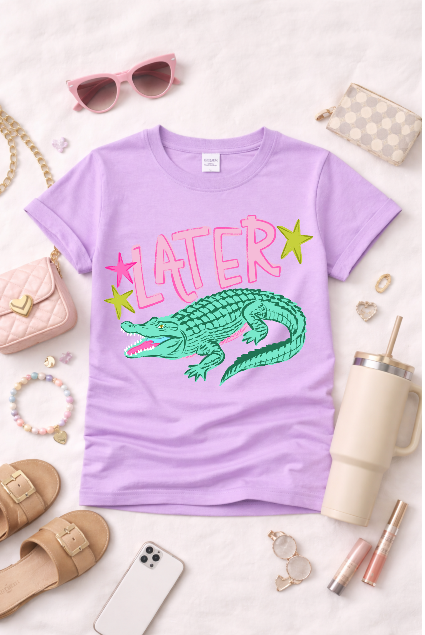 Later Alligator Graphic Tee | Funny Matching Shirt