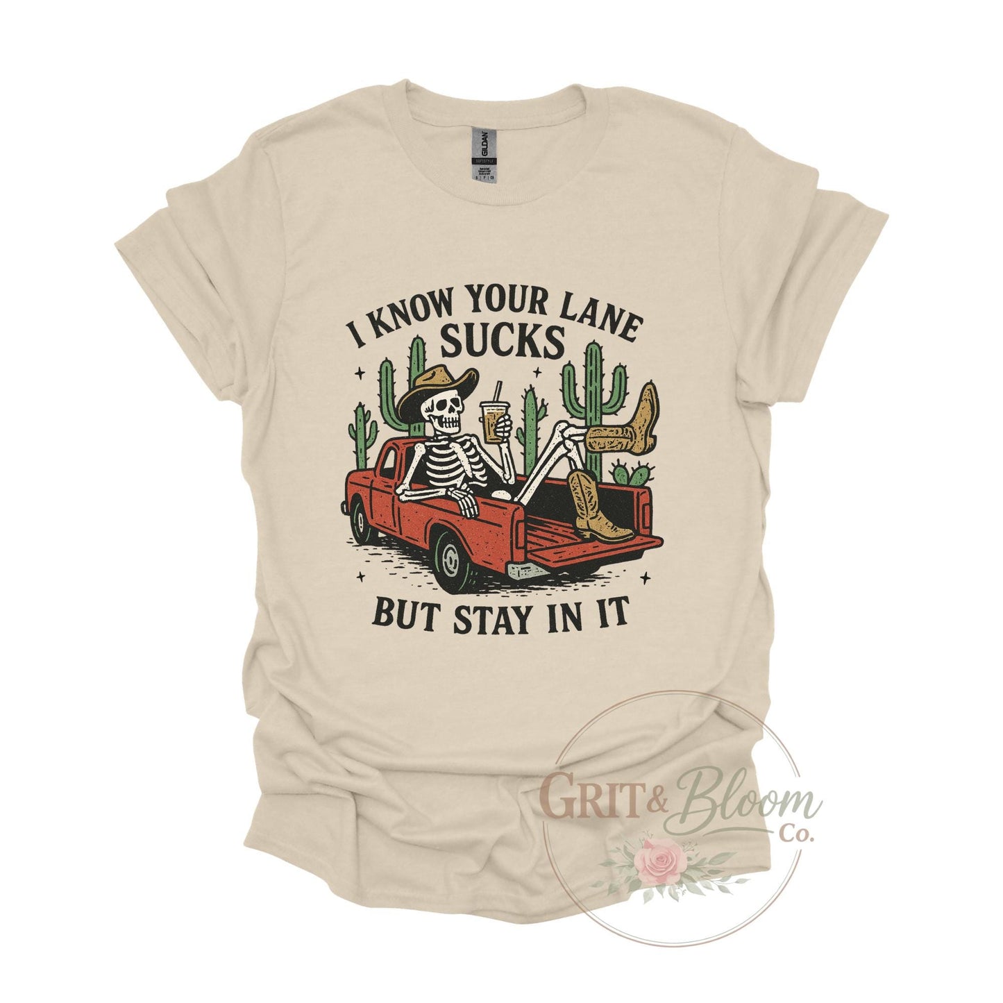 Skeleton Cowboy Truck Tee | Funny Western Sarcastic Country Humor Shirt