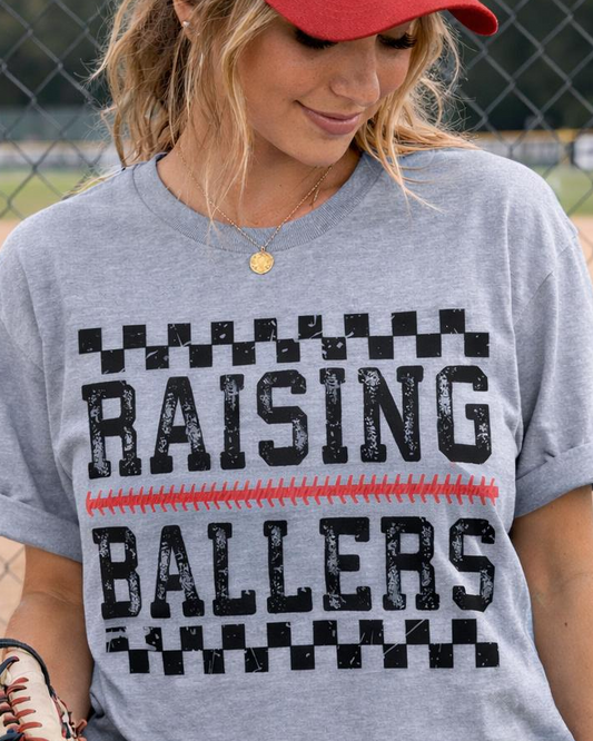 Raising Ballers Baseball Mom Shirt | Game Day Sports Tee
