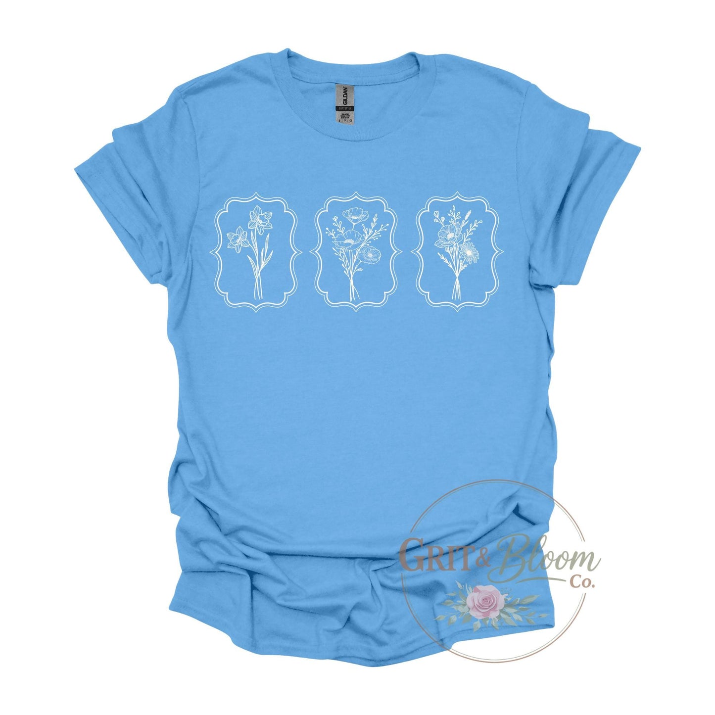 Boho Wildflower Line Art Shirt | Botanical Floral Graphic Tee