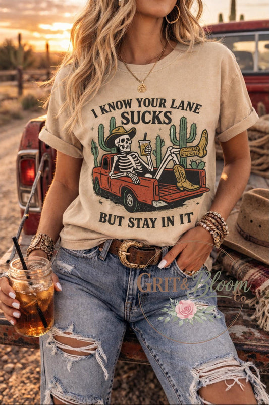 Skeleton Cowboy Truck Tee | Funny Western Sarcastic Country Humor Shirt