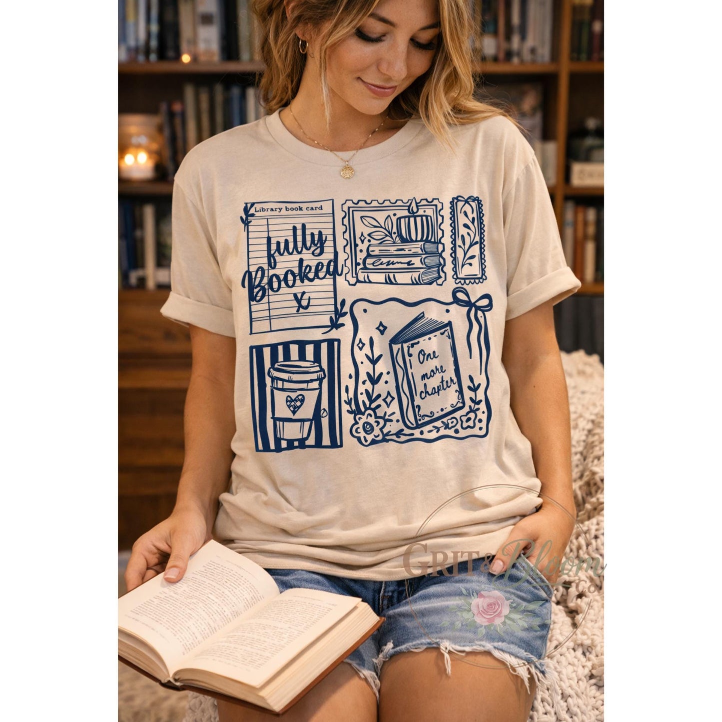 Fully Booked Shirt | Book Lover Graphic Tee | Reader, Librarian Apparel