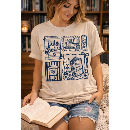 Fully Booked Shirt | Book Lover Graphic Tee | Reader, Librarian Apparel