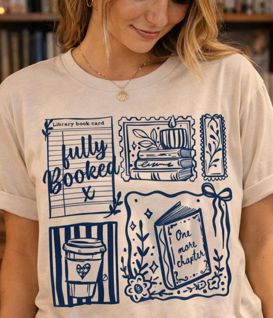 Fully Booked Shirt | Book Lover Graphic Tee | Reader, Librarian Apparel