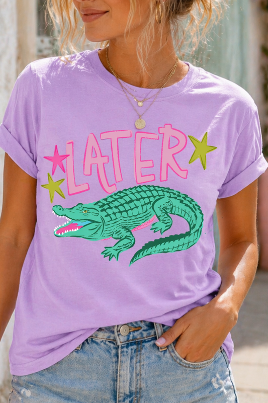 Later Alligator Graphic Tee | Funny Matching Shirt