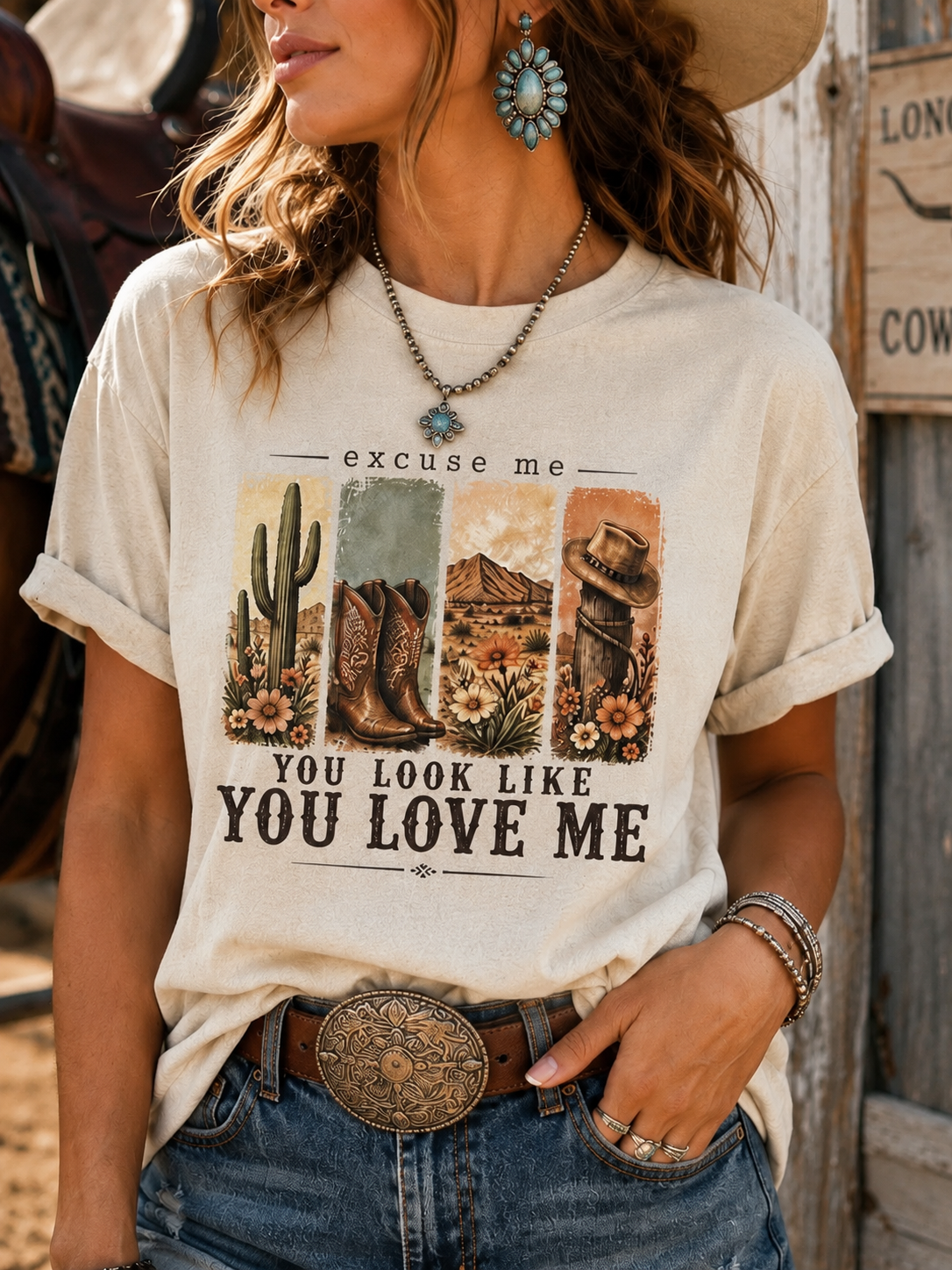 Excuse Me Western Graphic Tee | Cowgirl Boho Shirt