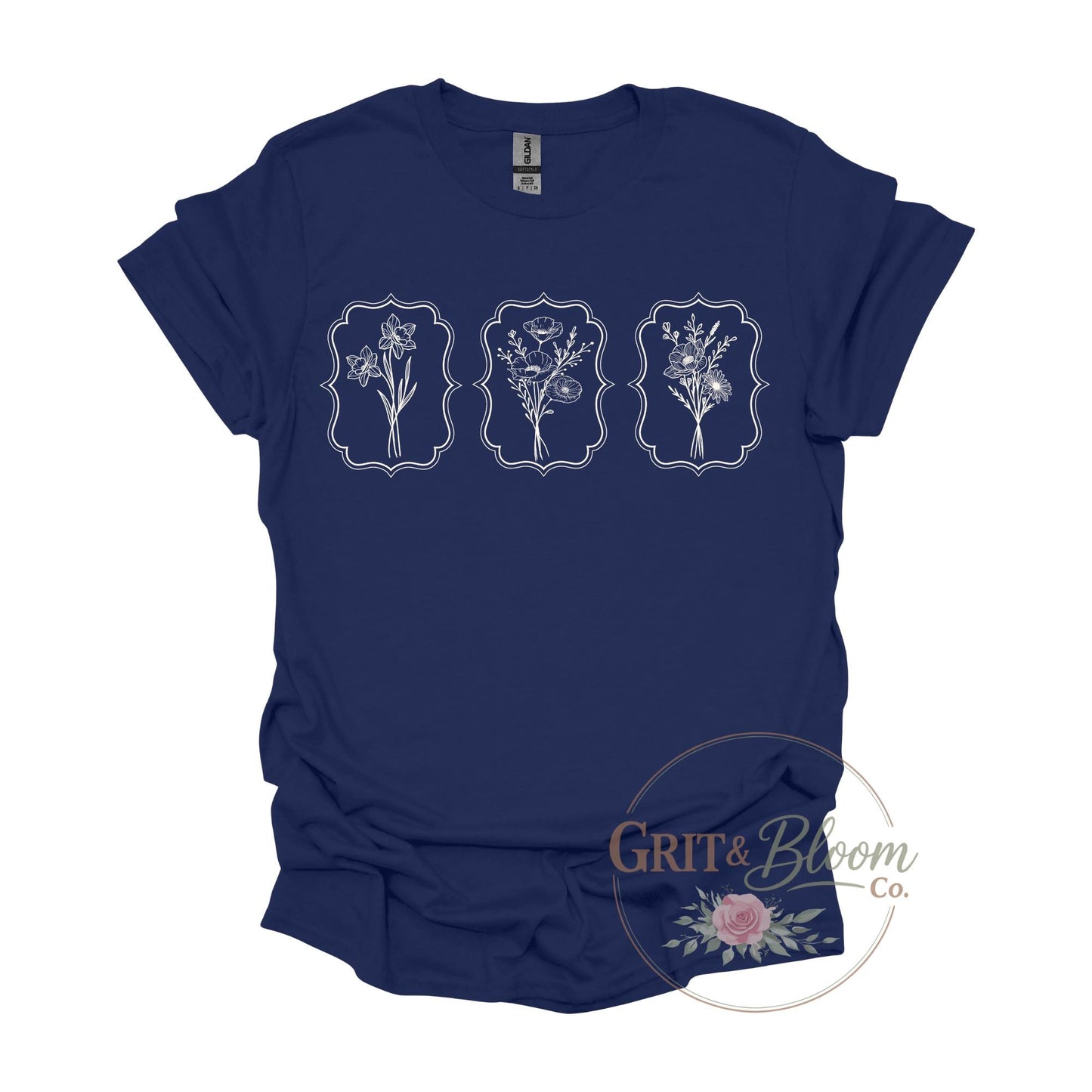Boho Wildflower Line Art Shirt | Botanical Floral Graphic Tee