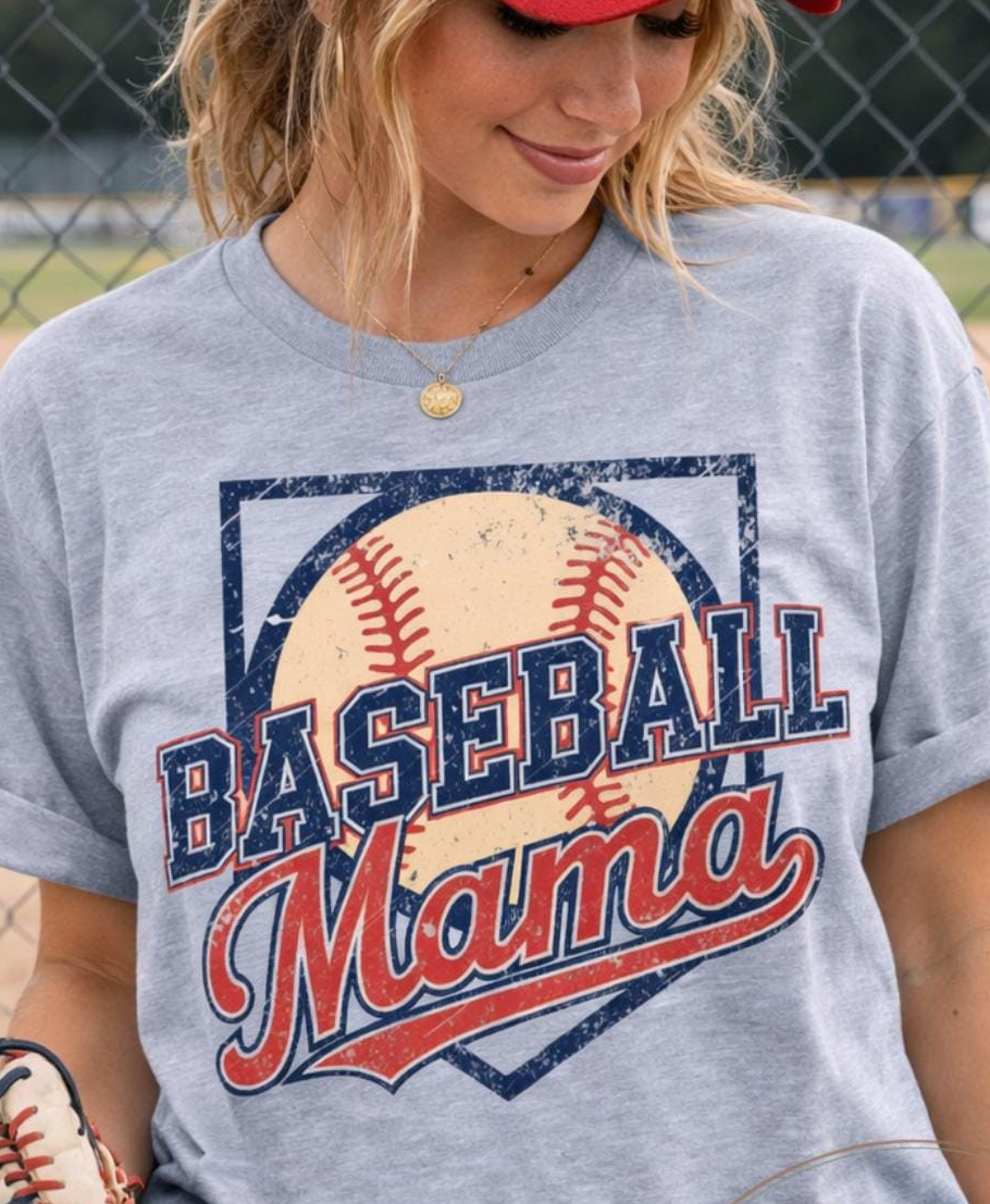 Baseball Mama Graphic Tee | Sports Mom Game Day Shirt
