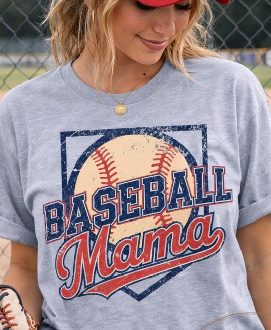 Baseball Mama Graphic Tee | Sports Mom Game Day Shirt